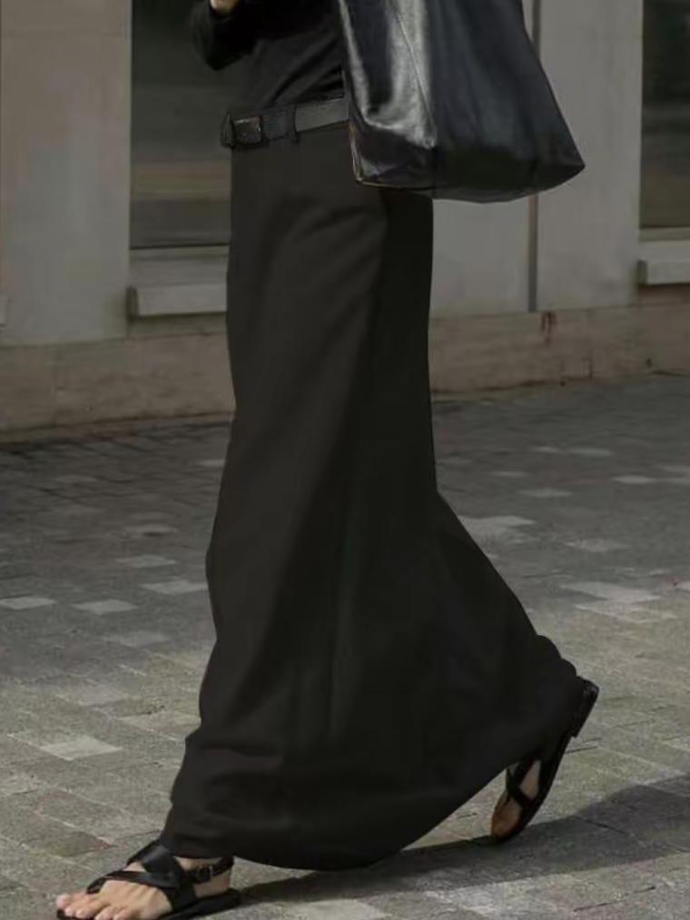 LunaGrace™ | Elegant Maxi Skjørt med Høyt Liv