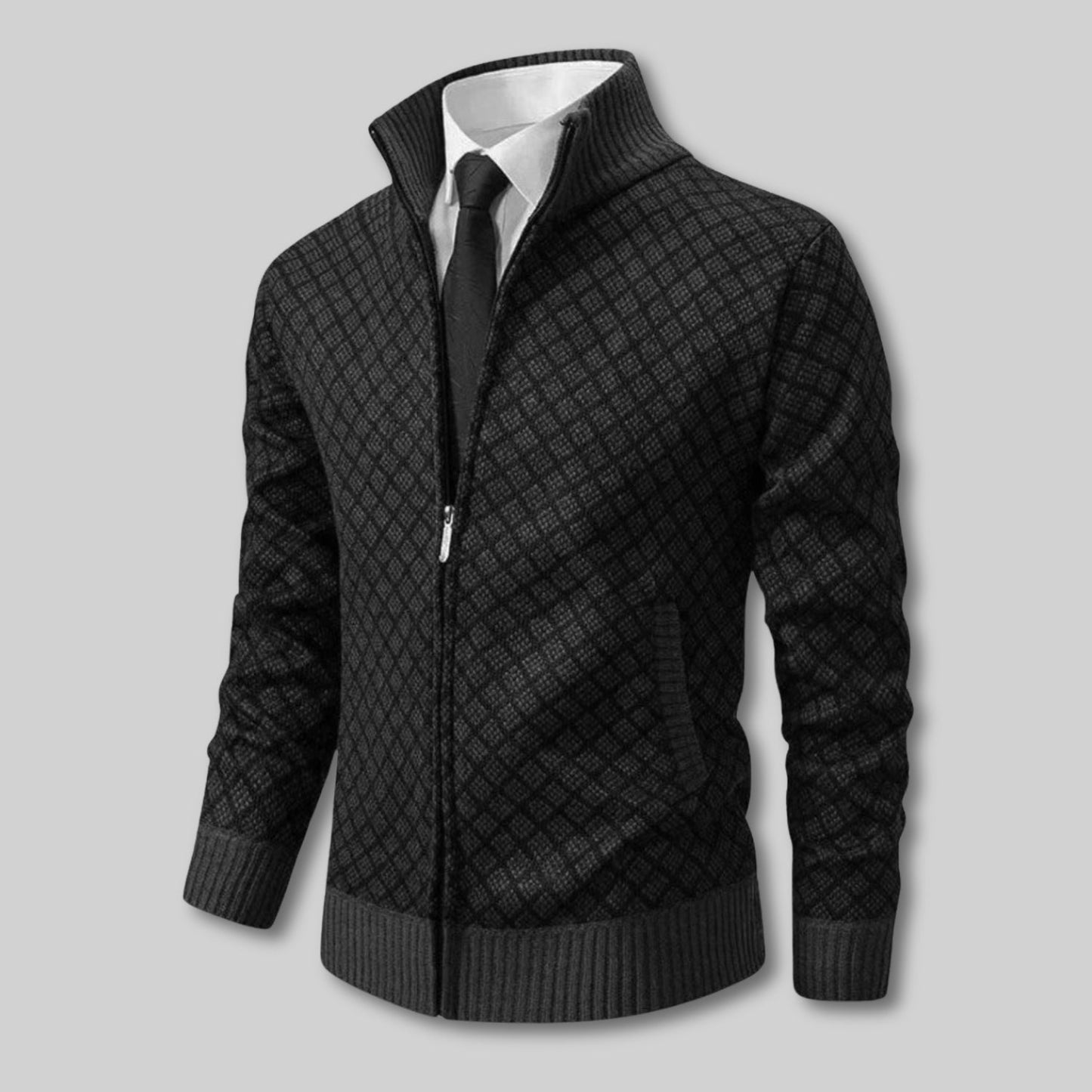 DapperKnit™ | Elegant strikkejakke med glidelås