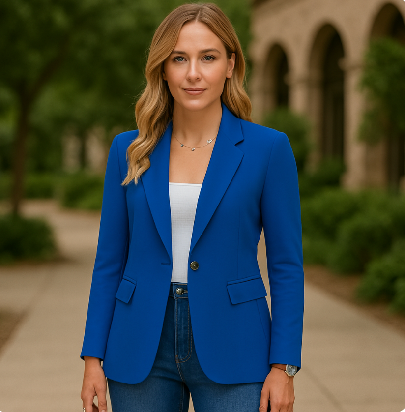 EleganzLine™ | Figursydd Dameblazer i Bomullsblanding