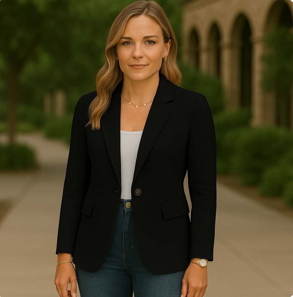 EleganzLine™ | Figursydd Dameblazer i Bomullsblanding