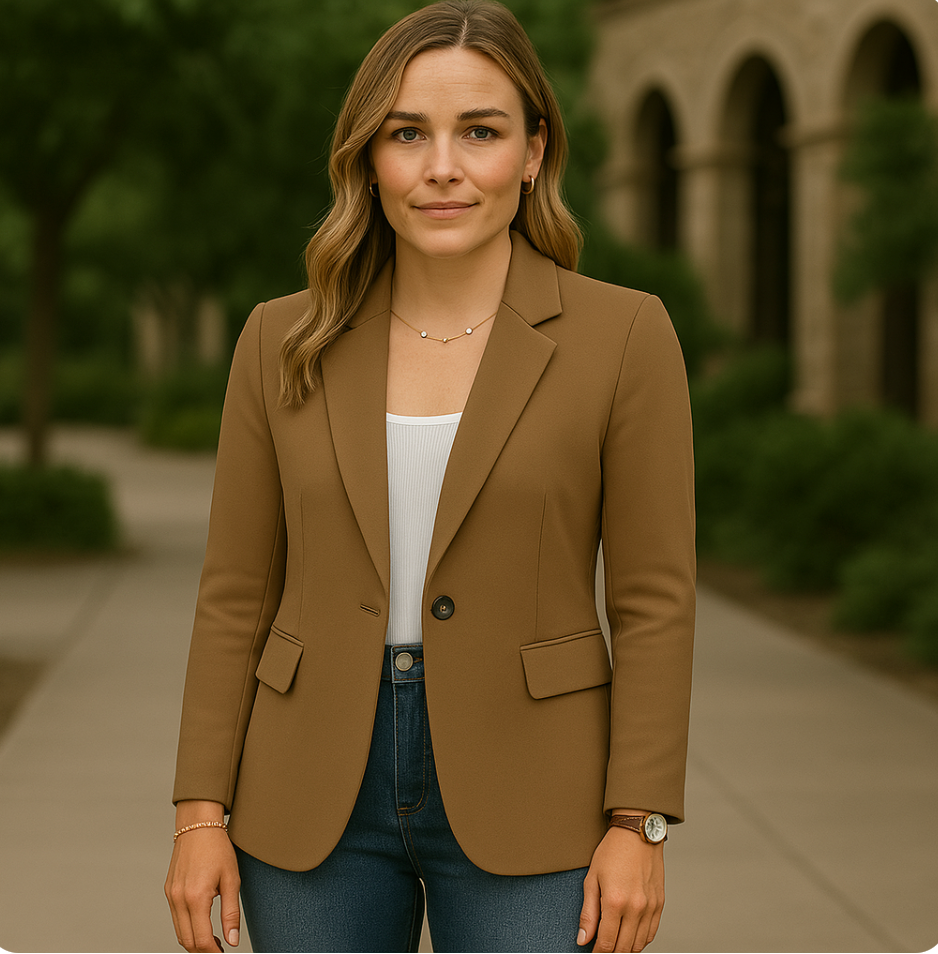 EleganzLine™ | Figursydd Dameblazer i Bomullsblanding