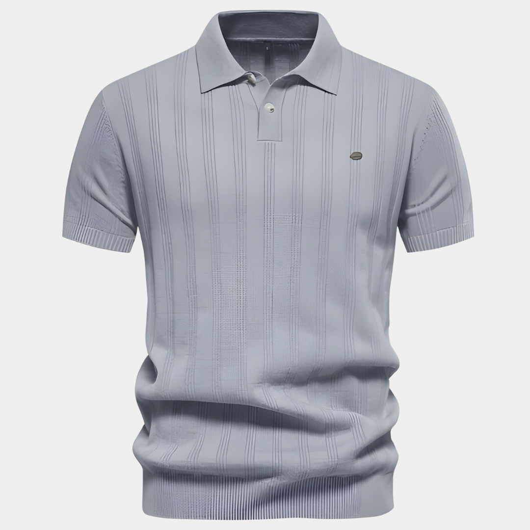 Nikolai™ | Poloshirt med ton-i-ton striper – Elegant & tidløs