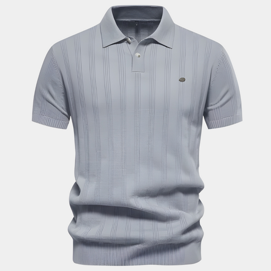 Nikolai™ | Poloshirt med ton-i-ton striper – Elegant & tidløs