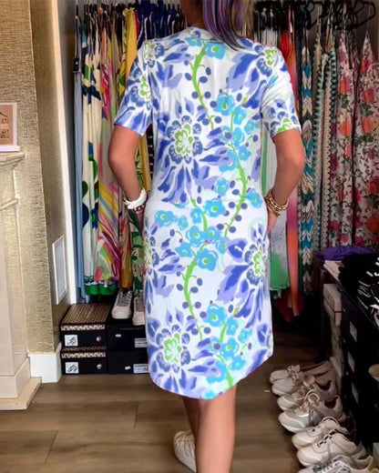 BellaBreeze™ | Fargerik Sommerkjole i Ledig Snitt
