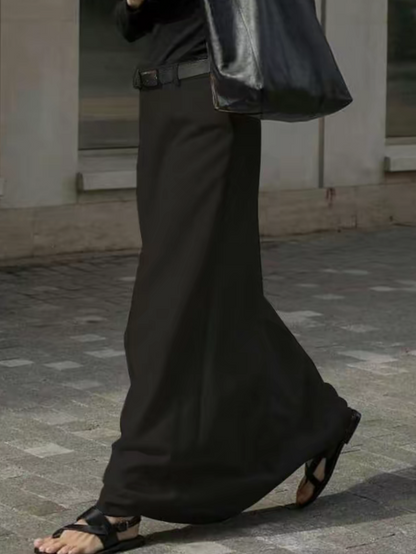 LunaGrace™ | Elegant Maxi Skjørt med Høyt Liv