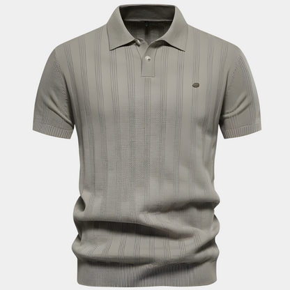Nikolai™ | Poloshirt med ton-i-ton striper – Elegant & tidløs