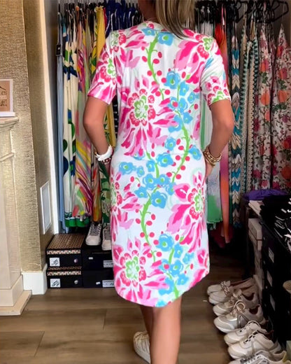 BellaBreeze™ | Fargerik Sommerkjole i Ledig Snitt