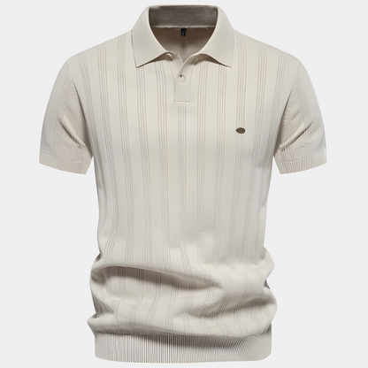 Nikolai™ | Poloshirt med ton-i-ton striper – Elegant & tidløs