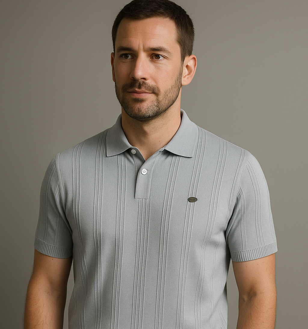 Nikolai™ | Poloshirt med ton-i-ton striper – Elegant & tidløs