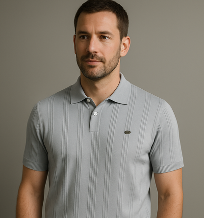 Nikolai™ | Poloshirt med ton-i-ton striper – Elegant & tidløs