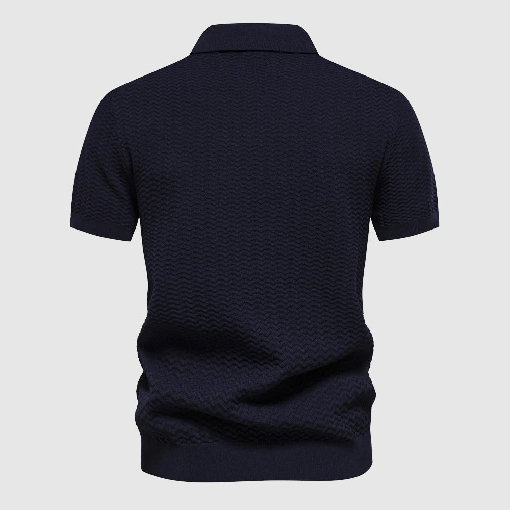 ZippWave™ | Gestreiftes Polohemd mit Reißverschluss