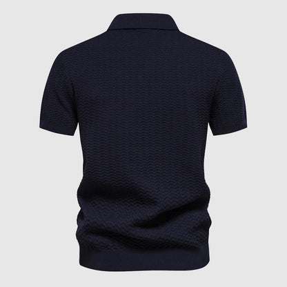 ZippWave™ | Gestreiftes Polohemd mit Reißverschluss