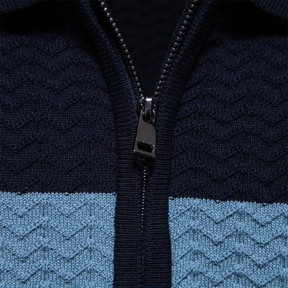 ZippWave™ | Gestreiftes Polohemd mit Reißverschluss
