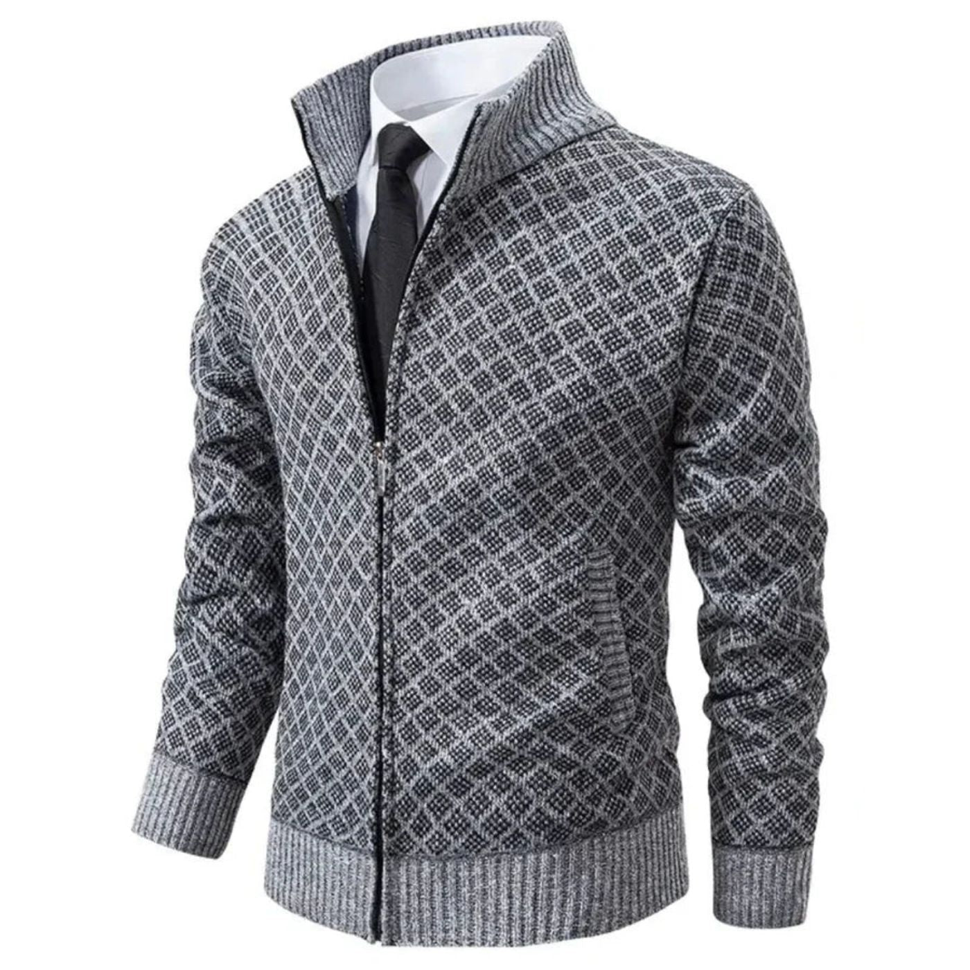 DapperKnit™ | Elegant strikkejakke med glidelås