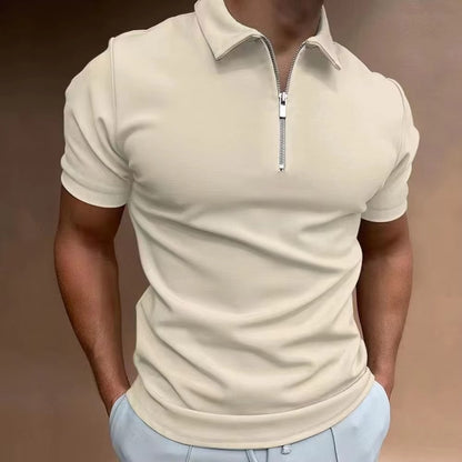 Mads™ | Zip-up poloshirt med fargeblokker