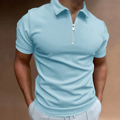 Mads™ | Zip-up poloshirt med fargeblokker
