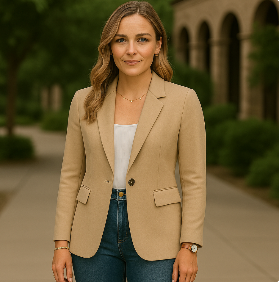 EleganzLine™ | Figursydd Dameblazer i Bomullsblanding