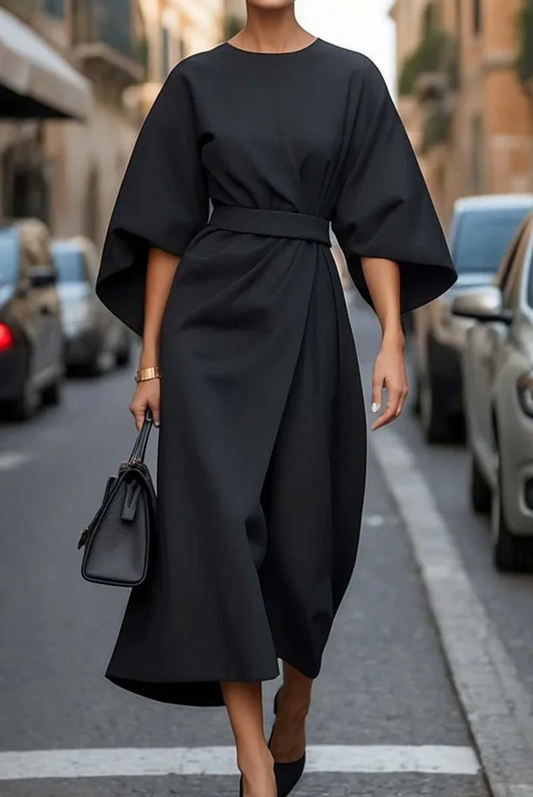 Sonia | Elegant kjole med lanterneermer og belte