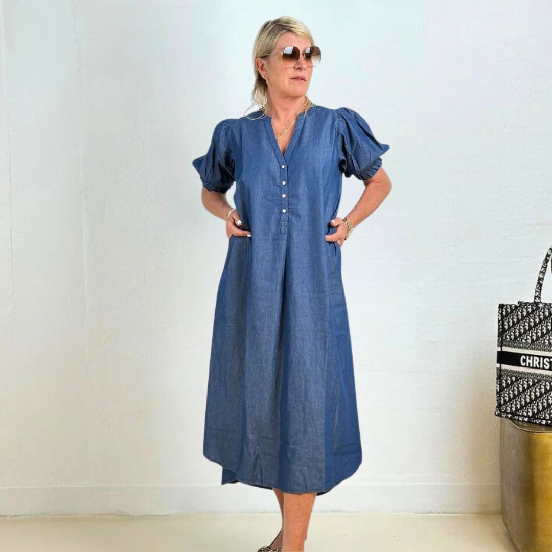 Gaspar Express Tunø Denim Dress Kjole Blue