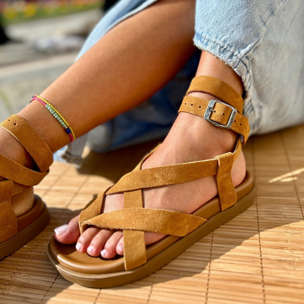 Alizée™ | Ankelspenne-sandaler i skinn for dame