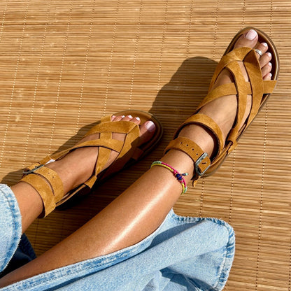 Alizée™ | Ankelspenne-sandaler i skinn for dame