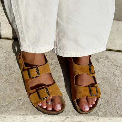 Inga™ | Tidløse sandaler i mykt semsket skinn