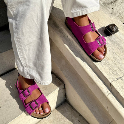 Inga™ | Tidløse sandaler i mykt semsket skinn