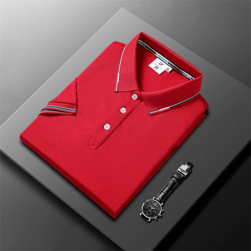 Sverre™ | Stilrent poloshirt med kontraststriper & sporty touch