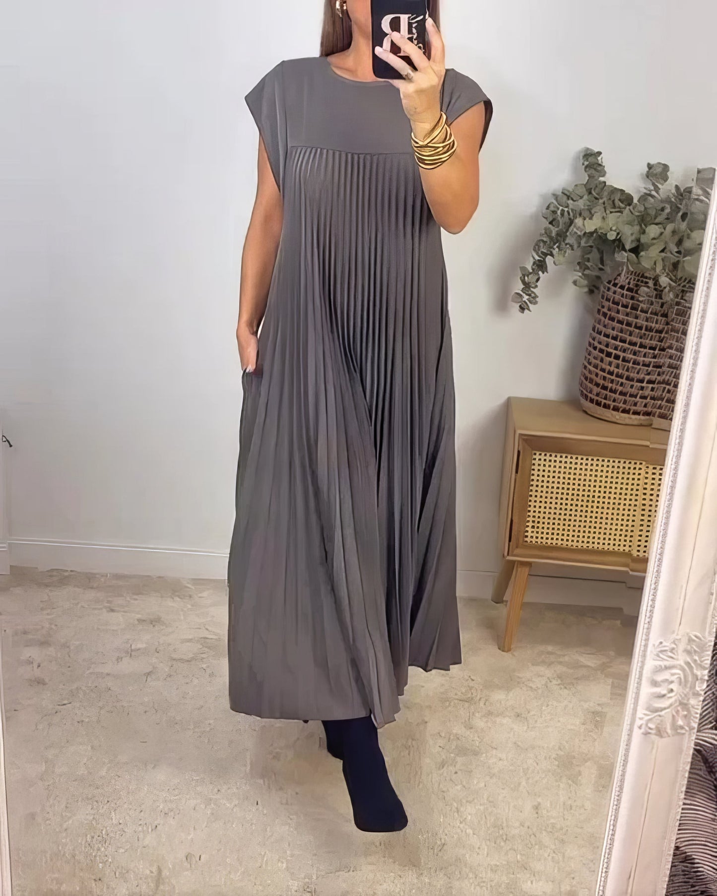 GracePlissé™ | Elegant plissert maxikjole