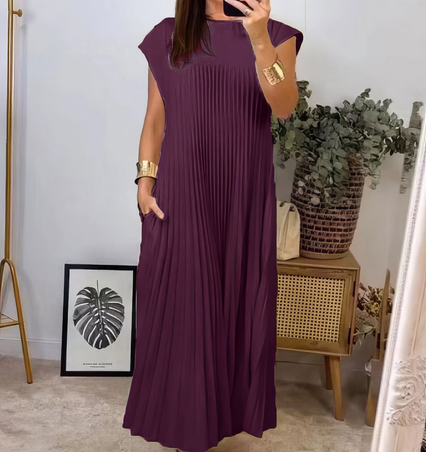 GracePlissé™ | Elegant plissert maxikjole
